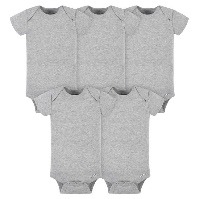Gerber baby-boys 5-pack Solid Onesies Bodysuits, G
