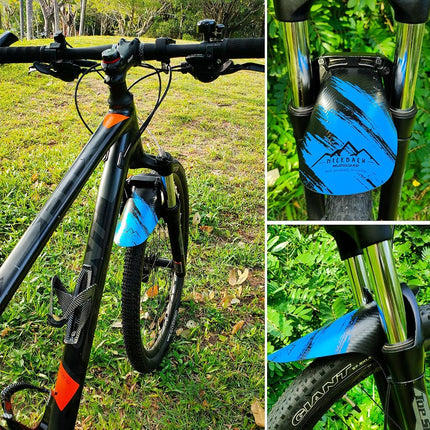 NICEDACK Bike Fender, 2PCS Adjustable MTB Mud Guard, Front and Rear Compatible Mudguards, Easy to Install, Fits 26", 27.5", 29" Fat Tire Bikes and All Disc Brake Bicycles (Blue)