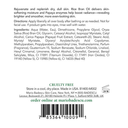 Mario Badescu Papaya Body Lotion – For All Skin Types 177 ml