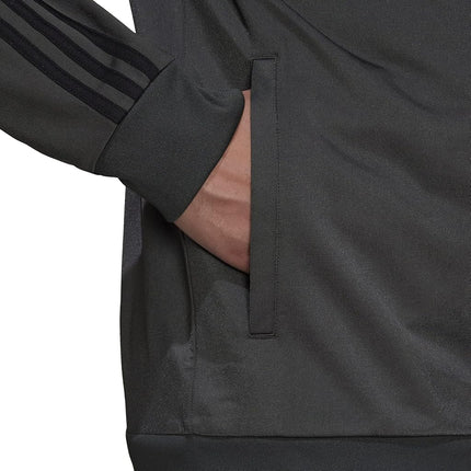 adidas Men's Big & Tall Essentials Warm-Up 3-Stripes Track Top, Dark Grey Heather/Black, XX-Large/Tall