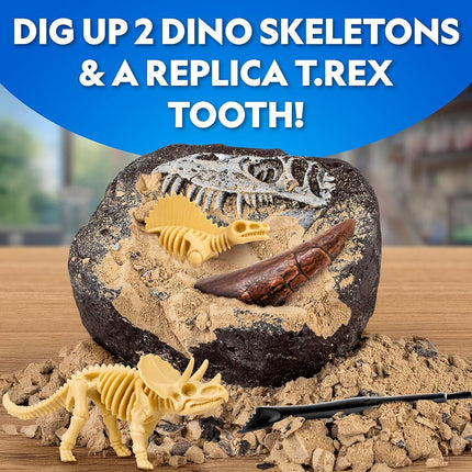 National Geographic Ultimate Dinosaur Activity Kit – 5 Hands-On Activities for Kids 4+, Build a Triceratops, Dig Out a T. Rex Tooth, Paint a Dino Car, Create Clay Dino Models