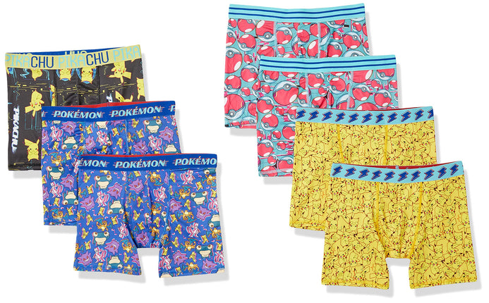 Pokemon Boys' Boxer Brief Multipacks with Pikachu,