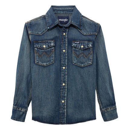 Wrangler Big Boys' Western Solid Snap Shirt, Antiq
