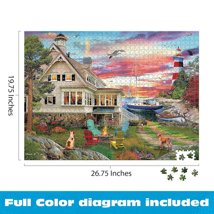Buffalo Games – 1000 Piece David Maclean My Ocean Hideaway Jigsaw Puzzle Colorful Puzzle for Adults – Precision-Cut Pieces, Beautiful Artwork, and Hours of Relaxing Fun