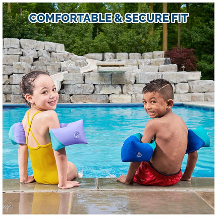 Swimways Soft Swimmies Inflatable Floats for Toddlers, Inflatable Pool Floats and Arm Floats, Pool Accessories for Kids Ages 3-5, Blue