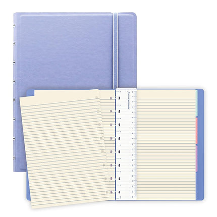FILOFAX Refillable Pastel Notebook, A5 (8.25" x 5") Vista Blue - 112 Cream moveable Pages - Index, Pocket and Page Marker (B115051U)