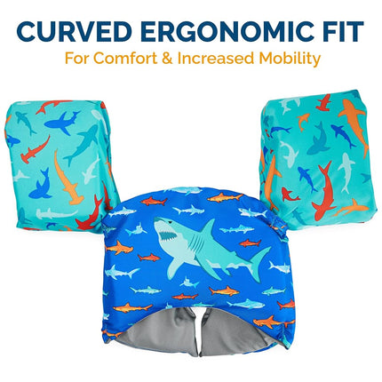 SwimWays US Coast Guard Approved Life Jacket Kids Swim Aids and Life Jackets for Kids 15-22kg Shark
