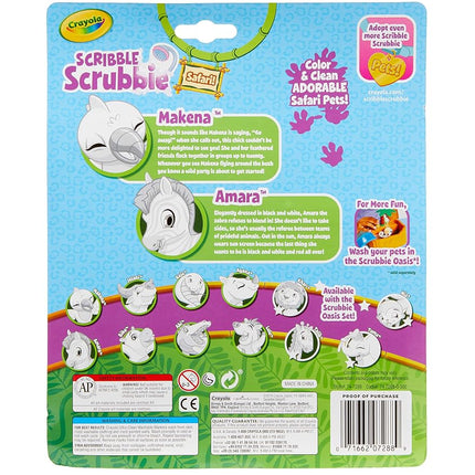 Crayola Scribble Scrubbie Safari Animals, Zebra & Bird, 2Count, Creative Toy, Gift for Kids, Age 3, 4, 5, 6