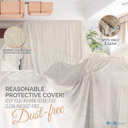 Dirt Defense Canvas Drop Cloth Cotton Tarp Large Canvas Tarp for Art Supplies, Drop Cloths for Painting Supplies/Paint Canvas Fabric and Furniture Cover from Paint by (4ftx12ft Pack of 2)