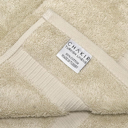 Chakir Turkish Linens 4 Piece Hand Towels, 100% Cotton Turkish Towels for Bathroom, Luxury Soft Absorbent Hand Towel Set, 16 x 30 Inches, Beige