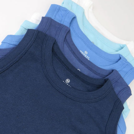 HonestBaby Unisex-Baby Sleeveless Muscle T-Shirts 100% Organic Cotton for Infant Baby and Toddler Boys, Girls, Sea Ombre, 6-9 Months