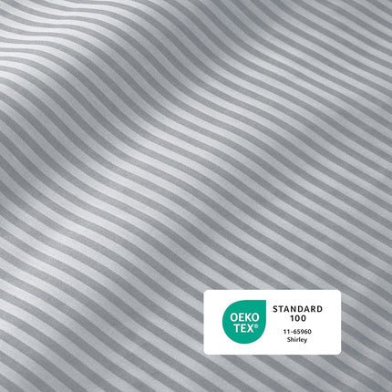 IZOD - Silky Sateen Cotton Sheet Set, Smooth & Buttery Feel, Long-Staple Cotton, Deep Pocket Sheets (300 TC, King/Grey Stripe)