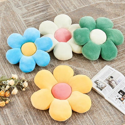 Kcvvcr Sage Green Flower Pillow, Soft 19.6" Flower Throw Pillow, Cute Flower Shaped Floor Pillow, Aesthetic Floral Plush Daisy Decorative Pillows for Bed Sofa Couch