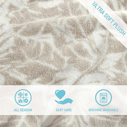 Tommy Bahama - Throw Blanket, Plush Fleece Bedding, Tropical Home Decor for Bed or Couch (Costa Blanca Beige, 50" x 70")