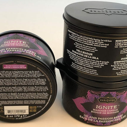 Kama Sutra - Massage Oil Candle - Island Passion Berry - 6 Ounce