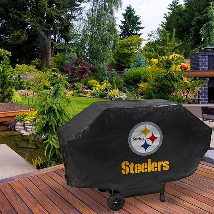 Rico Industries GRILLFBPITD NFL Pittsburgh Steelers Vinyl Padded Deluxe Grill Cover
