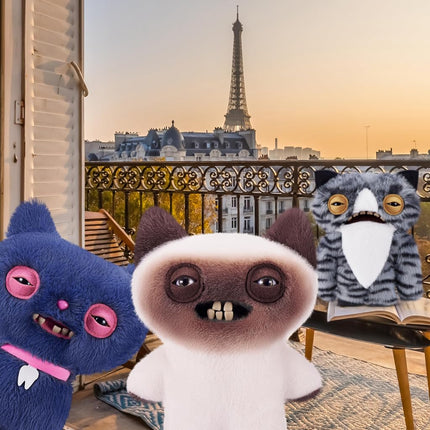 Fuggler Alley Cats 22 cm Plush Toy (Yawper) by ZURU - Funny Ugly Monster Cuddly Toy with Human-Like Teeth, Collectable for Children, Twens, Adults & Cat Lovers