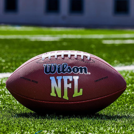 WILSON NFL MVP Junior Football with Pump and Tee, Brown Version