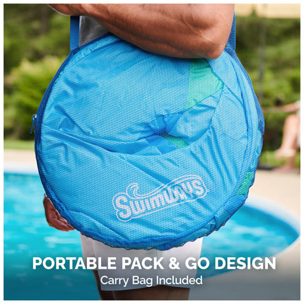 Flotador prémium SwimWays Spring Float Papasan para piscina, hinchable para adultos con inflado rápido para mayores de 15 años, azul cielo