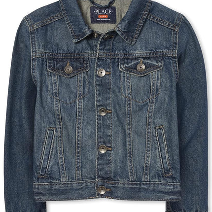 The Children's Place Blouson en jean pour garçon, délavage clair, S