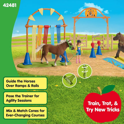 Schleich Farm World - 48Pc Pony Agility Training Playset - Kids 3+ | 42481