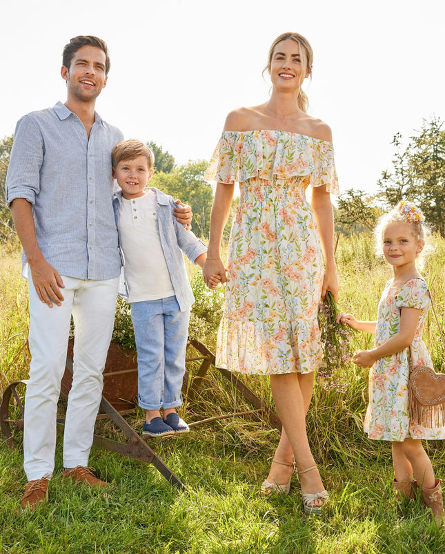 Gymboree, et Pantalon en lin à cordon de serrage pour tout-petit, Bleu garçon, 12