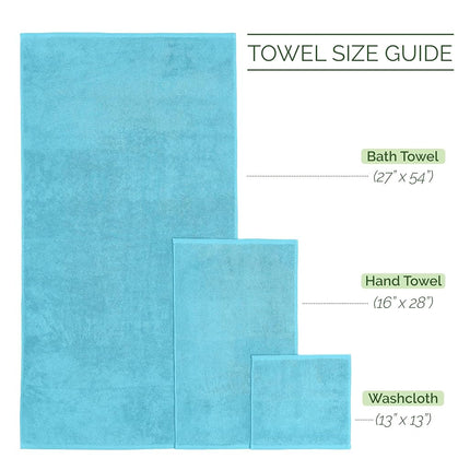 Elegant Comfort Luxury 6-Piece 100% Turkish Cotton Jacquard Braided Textured Premium Hotel Quality Towel Set– Soft and Absorbent, Includes 2 Bath Towels, 2 Hand Towels and 2 Washcloths, Aqua