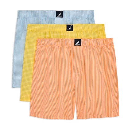 Nautica Men's Classic Cotton 3-Pack Woven Boxers, 