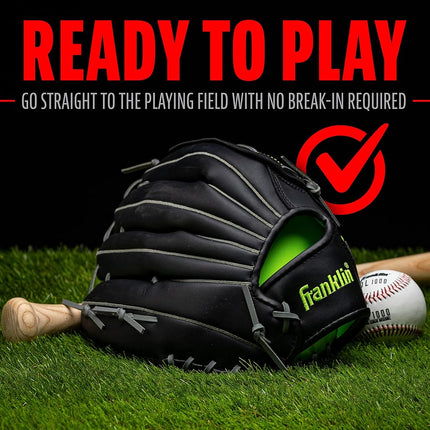 Gant de baseball et softball Franklin Sports unisexe adulte 14" - Fieldmaster Midnight Youth, noir, 14 Basket Web US
