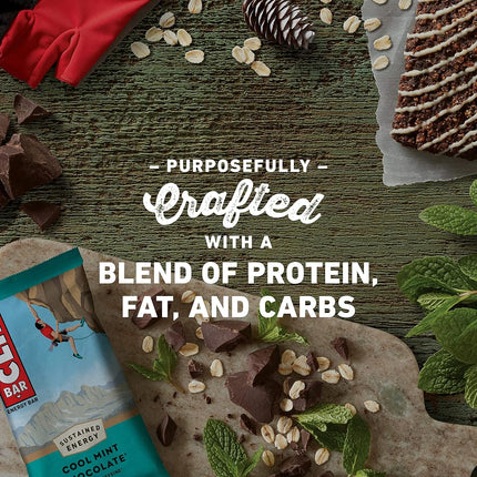 CLIF BAR - Barre énergétique - Menthe poivrée chocolat - Avec caféine (Barre protéinée de 68 g, paquet de 12)