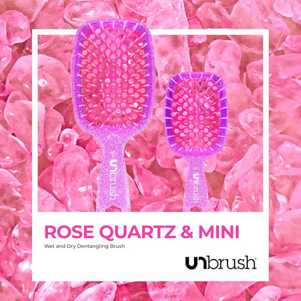 FHI HEAT UNbrush and UNbrush MINI Wet & Dry Vented Detangling Hair Brush, Rose Quartz Pink
