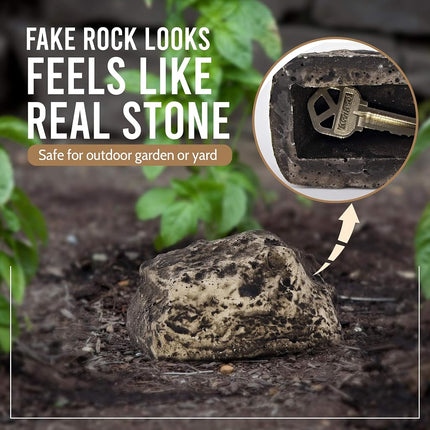 Ram-Pro 2Pc Hide-a-Spare-Key Fake Rock - Looks & Feels Like Real Stone - Safe for Outdoor Garden or Yard, Geocaching