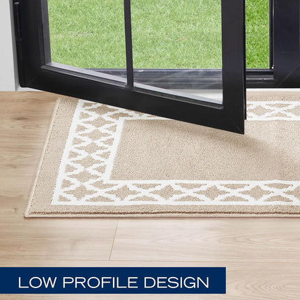 Nautica – Runner Rug | Indoor Runners for Hallways and Entry Rugs| Non-Slip and Non-Skid Entry and Kitchen Door Mat| Machine Washable Entryway Carpet Rugs | 2'6" x 10' | Trellis Light Grey