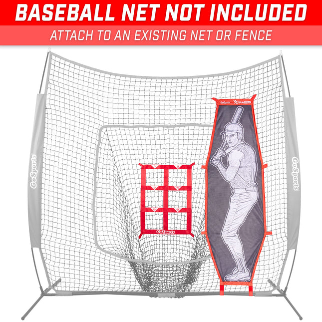 GoSports Baseball & Softball Pitching Kit - Practice Accuracy Training with Strike Zone & XTRAMAN Dummy Batter,Red