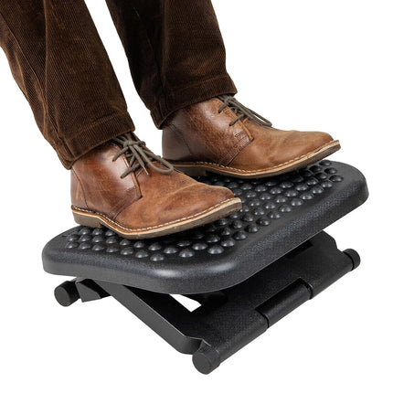 Repose-pieds Mind Reader, sous le bureau au travail, ergonomique, réglable en hauteur, bureau, plastique, 43,2 cm (L) x 33 cm (l) x 15,9 cm (H), noir