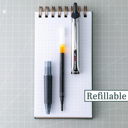 PILOT Precise V5 RT Refillable & Retractable Rolling Ball Pens, Extra Fine Point Pens, 0.5 mm, Black/Blue/Red/Green, Pack of 4 - Ideal for School, Journaling & Office Writing