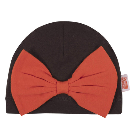 NFL: Paquete de 3: Body, pantalón con pies y gorro, para niña, Color rosa, Cleveland Browns, 6-9M