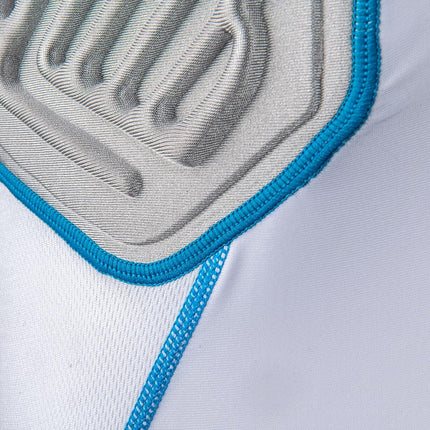 Camiseta de compresión de fútbol juvenil CHAMPRO Bull Rush con sistema de amortiguación integrado, blanco, gris
