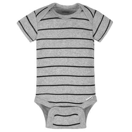 Onesies Brand baby-boys 8-pack Short Sleeve Mix & Match Bodysuits, Grey Hungry, 3-6 Months
