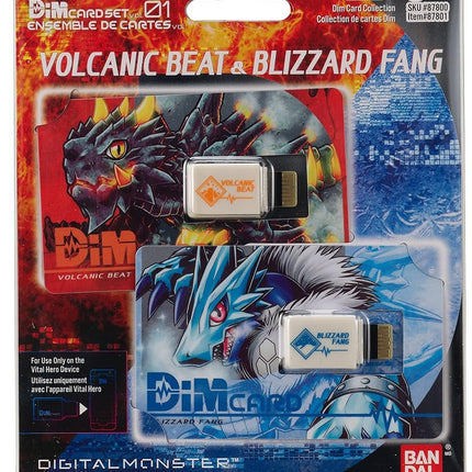 Bandai Namco 87801 VM Pack (Volvcanic Digimon Electronic Pet, Dim Card Park-Volcanic Beat & Blizzard Fang