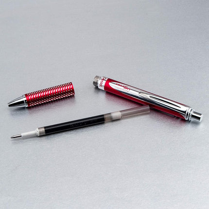 Pentel BL407-A line width, liquid gel-roller sterling with a pressure mechanism, 0.35 mm red
