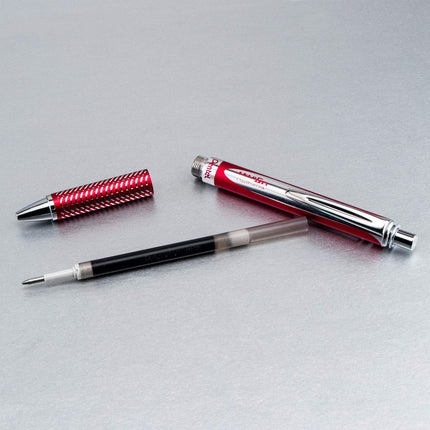 Pentel BL407-A line width, liquid gel-roller sterling with a pressure mechanism, 0.35 mm red