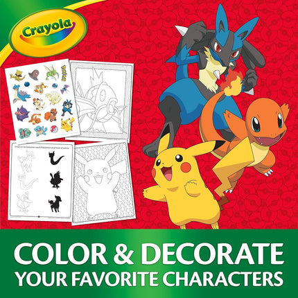 CRAYOLA Pokémon Colour & Activity Kit | Includes 32 Colouring Pages, 5 Markers and 3 Sticker Sheets ft. Ash, Pikachu and Friends | Activity Kit for Kids Ages 3+