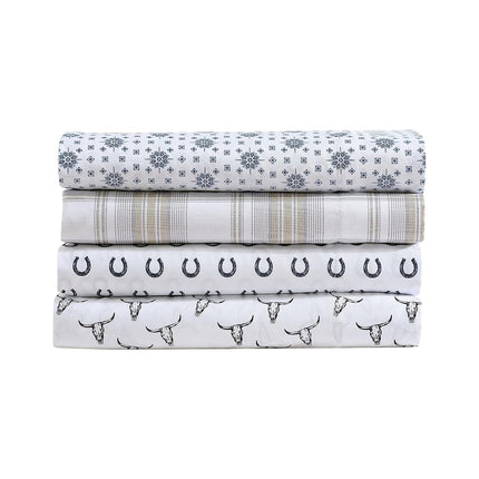 Wrangler- Queen Sheet Set, Silky & Lightweight Bed Sheets Bedding Set, Casual Home Décor (Dayton Valley Plaid Beige, Queen)