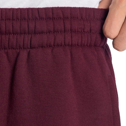 Pantalones deportivos Fruit of the Loom Eversoft Fleece con bolsillos, ajuste relajado, control de humedad, transpirables, tipo jogger, color granate, talla mediana