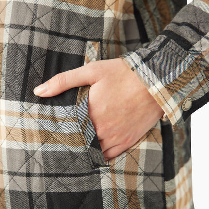Veste-chemise en flanelle à capuche Dickies pour femme, noire, TP
