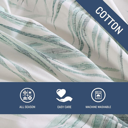 Tommy Bahama- King Duvet Cover Set, Reversible Cotton Bedding Set with Matching Shams, Tropical Home Décor (Canyon Palms Green, King)