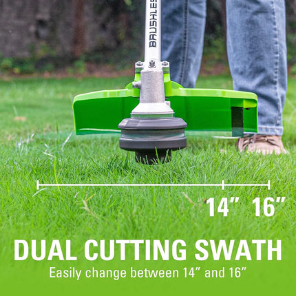 Greenworks 40V 16-Inch Brushless (Attachment Capable) Cordless String Trimmer (Gen 2), 4.0Ah Battery and Charger Included