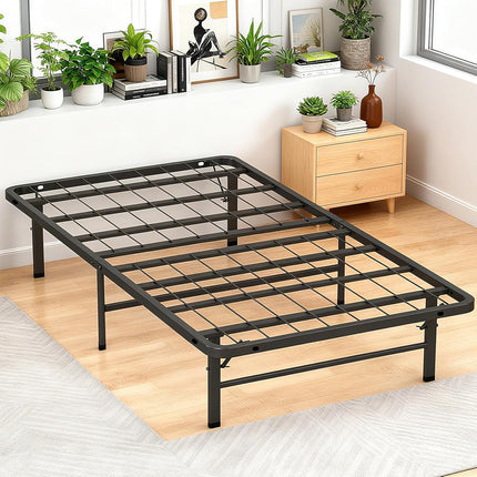 BestMassage Folding Bed Frame,14 Inch Metal Foldable Bed Frame with Underbed Storage,Sturdy Steel Frame,Easy Assembly Noise-Free, No Box Spring Needed,Twin