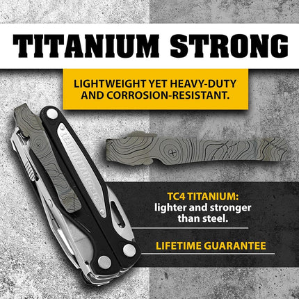 Donk! Pocket Clip compatible with Leatherman Wave, Wave Plus+, Alpha, Surge & Charge AL, ALX, Ti, XTi - Titanium TC4 - Custom Designs - Quick Release - Extra Carry Options - Topo